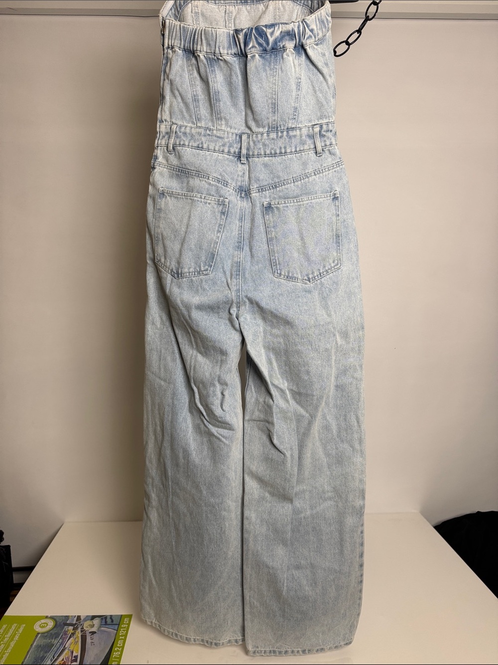 Grey Lab Women's Strapless Corset Light Blue Denim Jumpsuit Size Small - Picture 6 of 11